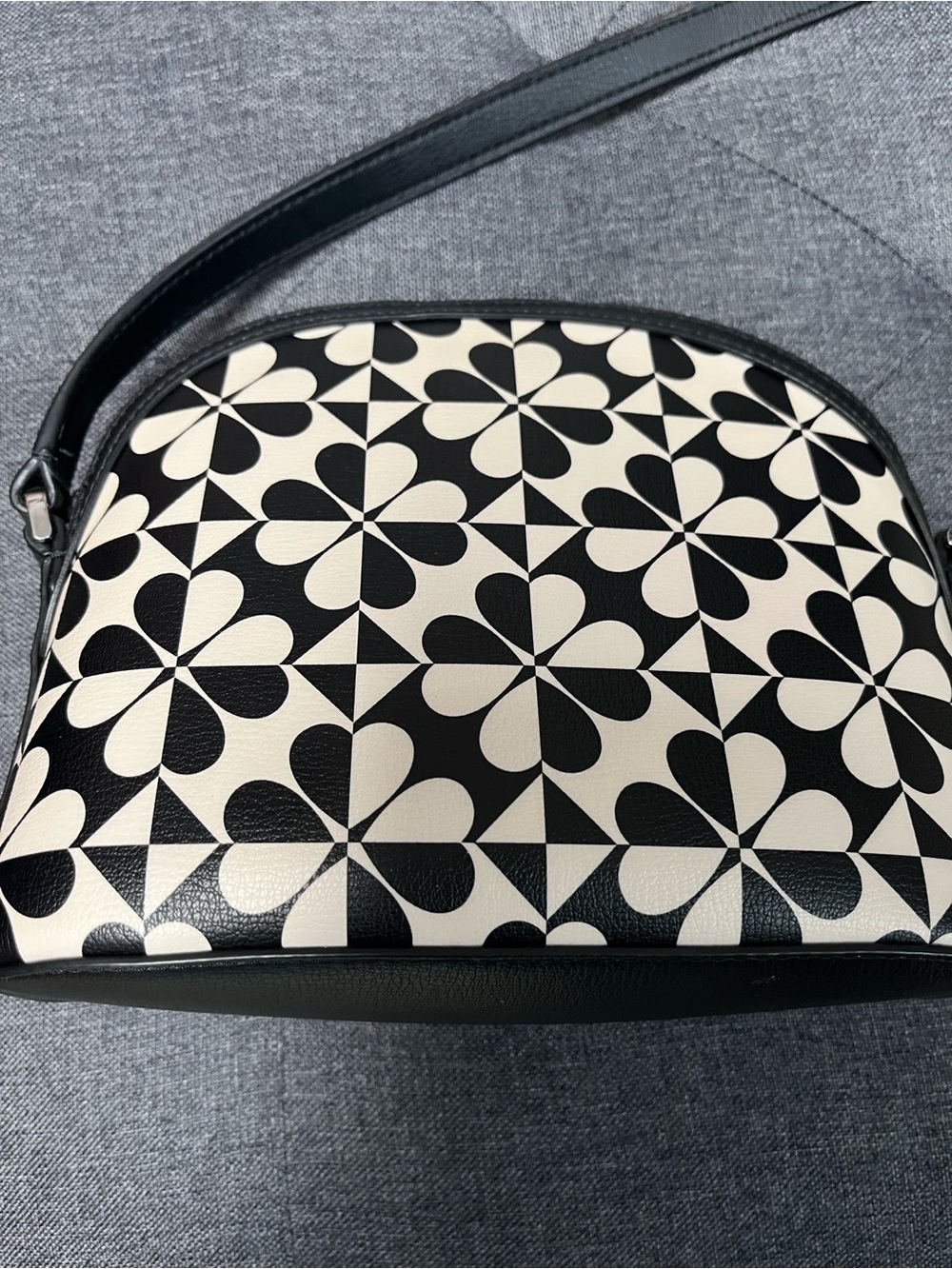 kate spade Black & Cream Geometric Floral Dome Crossbody - Picture 6 of 10
